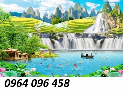 Tranh 3d phòng khách - tranh gạch 3d phòng khách - A85