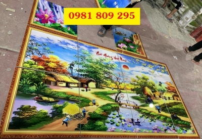 Tranh làng quê , gạch tranh 3d kích thước đặt theo yêu cầu