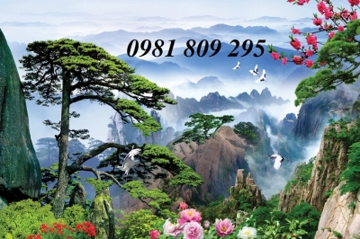 mẫu tranh gạch men 3d thác nước