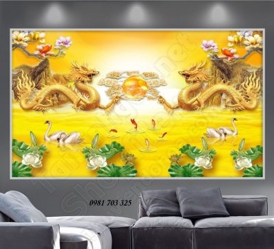 Tranh rồng- tranh gạch phong thủy
