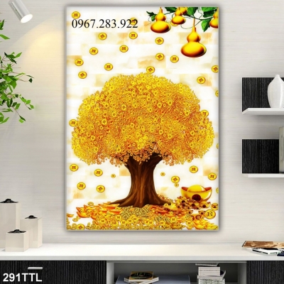 Tranh 3d gạch men trang trí- Tranh kim tiền 3d