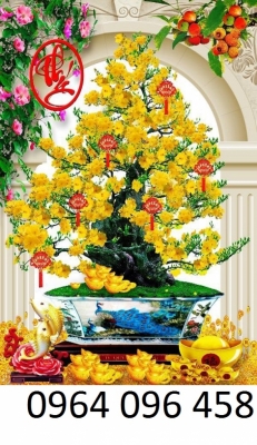 Tranh gạch 3d cây mai - gạch tranh 3d cây mai - 467V
