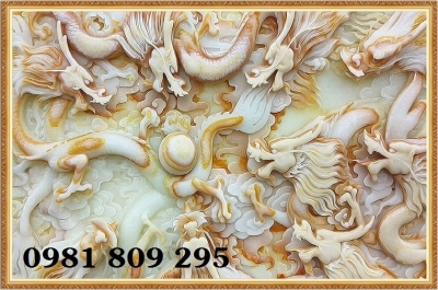 Tranh 3d rồng , gạch tranh 3d ốp phòng gia tiên
