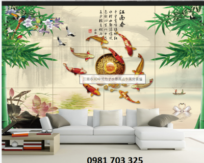 tranh cá chép-gạch tranh phong thủy