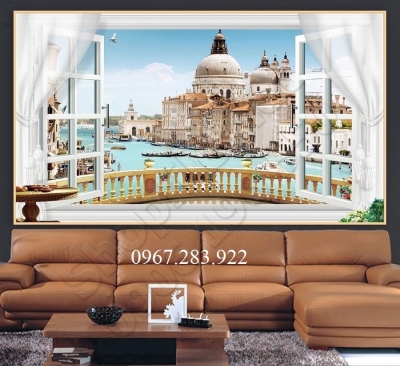 Tranh gạch phong cảnh- Tranh cửa sổ