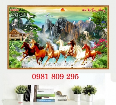 Tranh gạch men phong thủy bát mã