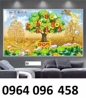 Gạch tranh 3d cây kim tiền phong thủy - SXBV88