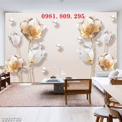 Tranh gạch men hoa trang trí 3d