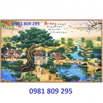 Gạch tranh làng quê 3d
