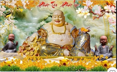 Tranh gạch 3d ốp tường phật di lặc - MXVC42