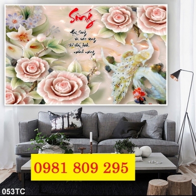 Gạch 3d con công - tranh gạch men