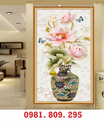 Tranh gạch bình hoa , gạch 3d