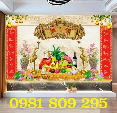 Tranh gạch ốp tường phòng thờ đẹp HP6533