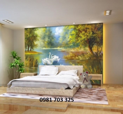 tranh gạch ốp tường phòng ngủ