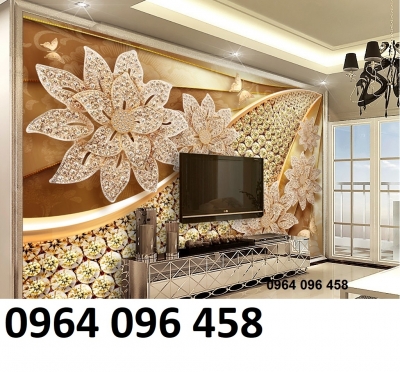 Tranh gạch 3d ốp tường sau ti vi - SX432