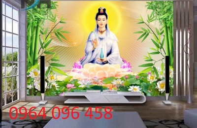 Tranh gạch 3d ốp tường phật phòng thờ - SHJ97