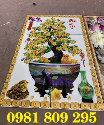 gạch 3d hoa đào , hoa mai