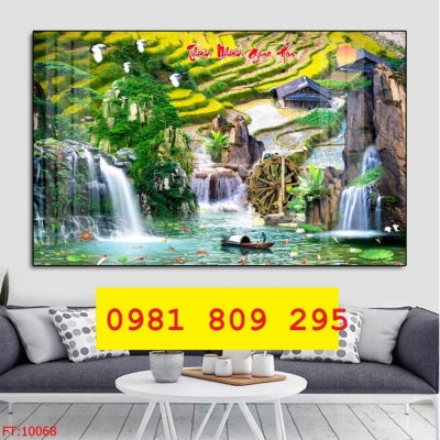 Tranh gạch  làng quê , gạch ruộng bậc thang