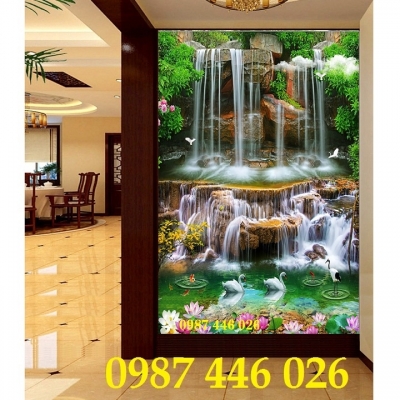 Gạch 3d tranh thác nước đẹp HP0822