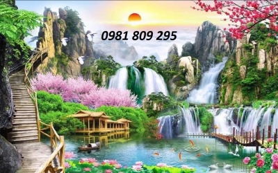 Tranh thác nước- gạch tranh 3d