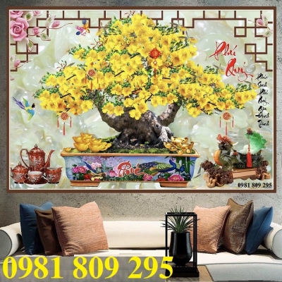 Tranh gạch men cây tiền - gạch tranh 3g AN0S