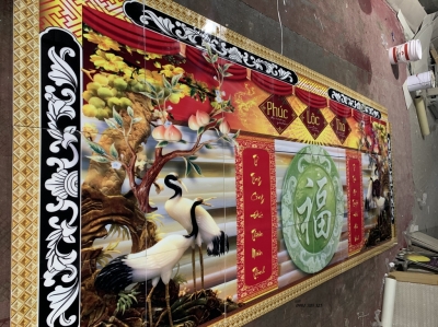 tranh gạch 3D ốp tường, tranh phòng thờ