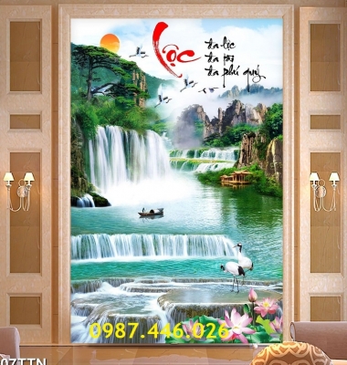 Tranh ốp tường gạch tranh phong cảnh HP734