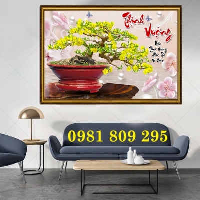 Tranh cao cấp 3d , tranh gạch hoa mai