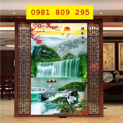 Gạch tranh 3d thác nước khổ đứng