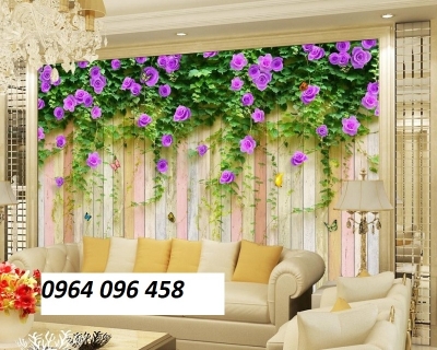 Tranh gạch hoa hồng leo 3d - 987bn