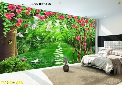 Tranh gạch vườn hoa