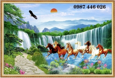 Tranh bát mã, gạch tranh ốp tường