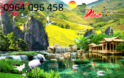 Tranh cảnh đồng quê tranh gạch 3d đồng quê 097Cp