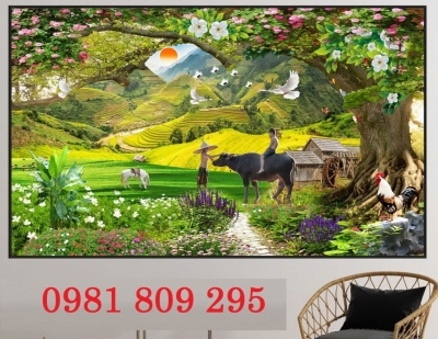 Tranh gạch ruộng đồng 3d