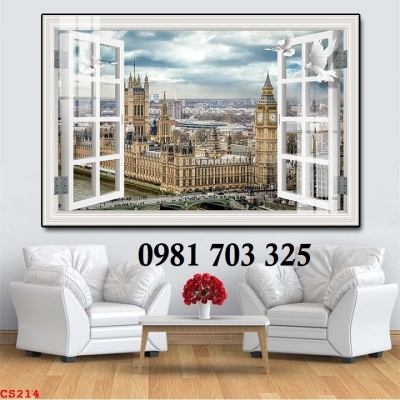 Gạch tranh cửa sổ 3D trang trí