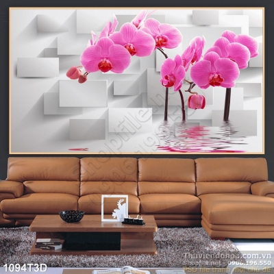 Tranh gạch 3d hoa lan - XDC43