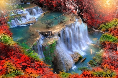 Gạch tranh phong cảnh-tranh 3d thác nước