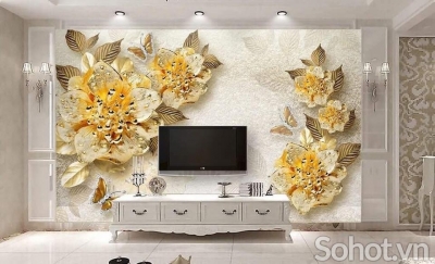 Tranh gạch 3d trang trí phòng khách - SJKM8