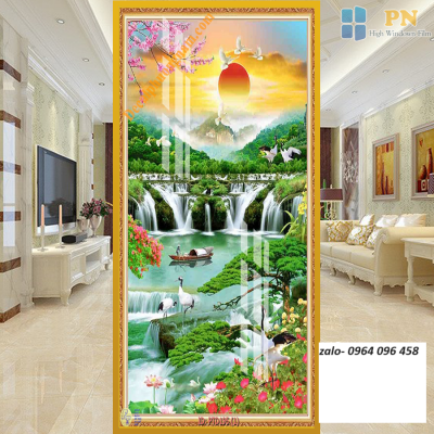 Tranh gạch men 3d ốp tường phong cảnh khổ đứng - CXV54
