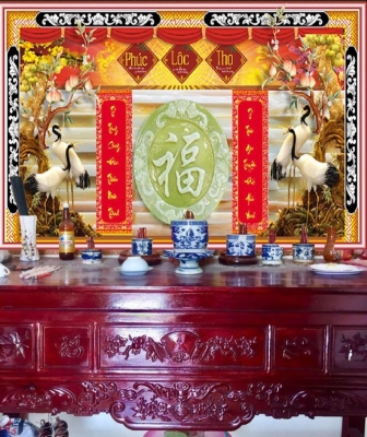 tranh gạch phòng thờ, tranh 3D
