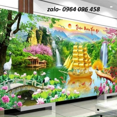 Tranh gạch thuận buồm xuôi gió 3d - KMN74