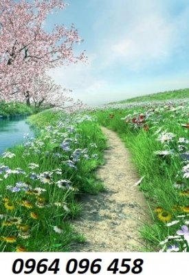 Tranh gạch 3d phong cảnh vườn hoa - CMMN66