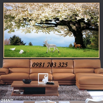 Tranh gạch vườn hoa trang trí