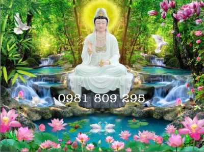 Tranh gạch hình Mẹ quan thế âm bồ tát đẹp 3d