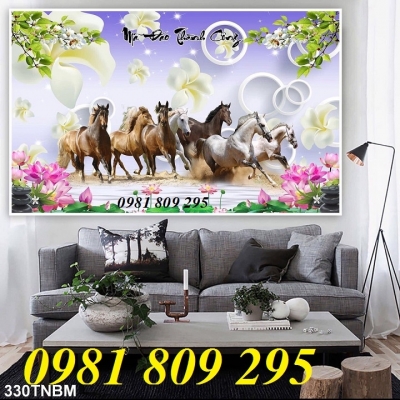 tranh gạch bát mã 3d