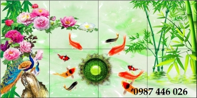 Tranh gạch men cá chép vàng HP82822