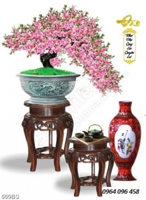 Tranh hoa đào 3d - tranh gạch 3d hoa đào - HCX3