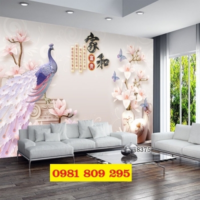 Tranh gạch men chim công phong thủy GP8767