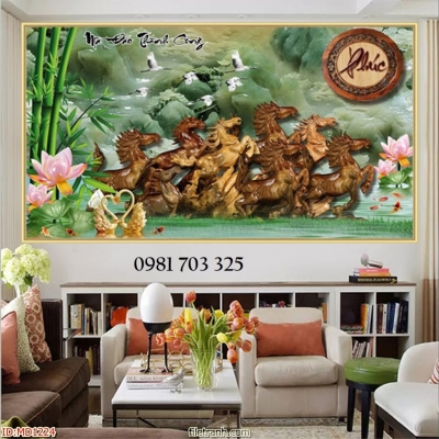 Tranh gạch phong thủy, tranh bát mã