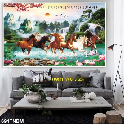 Tranh gạch 3D mã đáo trang trí